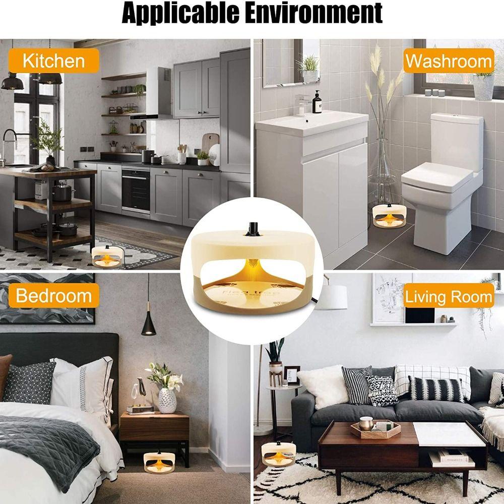 

2 Pcs ABS Lamp Killer White Flea Capture Trap Portable Electric Flea Trap