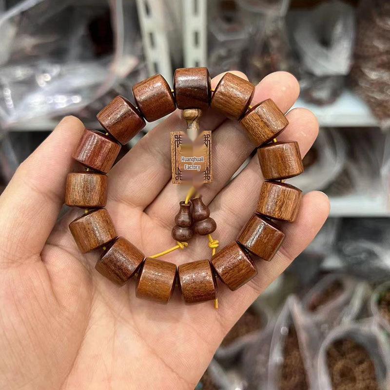 Huanghuali Sandalwood Buddhist Beads Wooden Cultural Crafts Unisex Hand String
