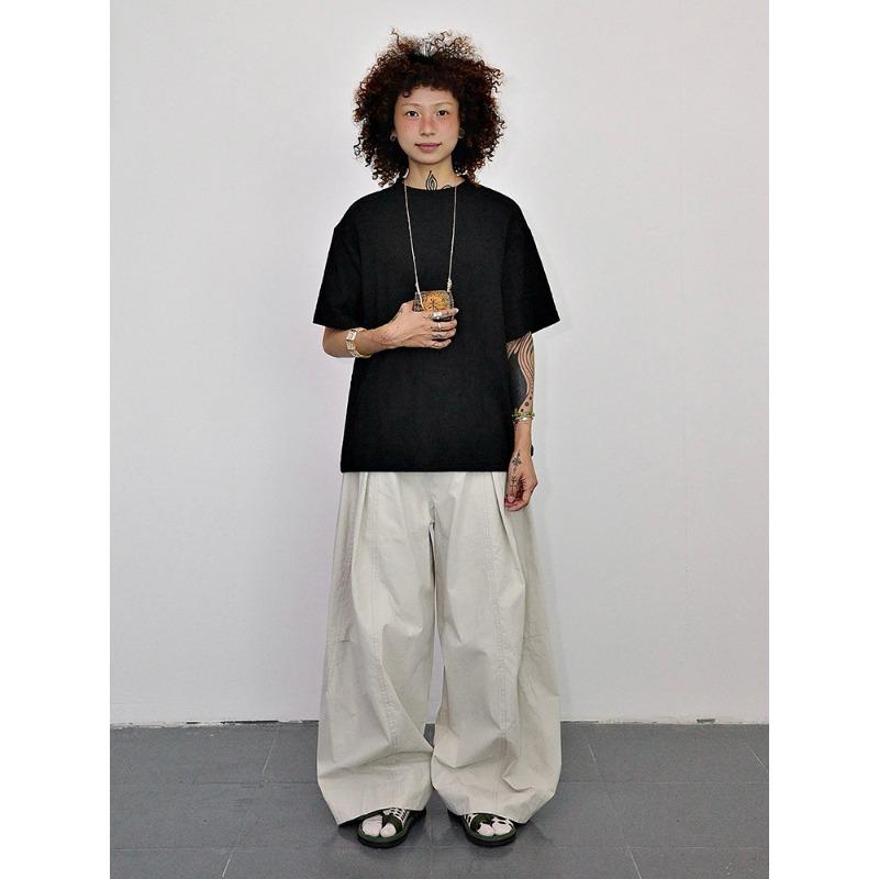 Gollum, autumn men's and women's wide-leg trousers, neutral wind loose silhouette tooling, three-dimensional scimitar balloon trousers