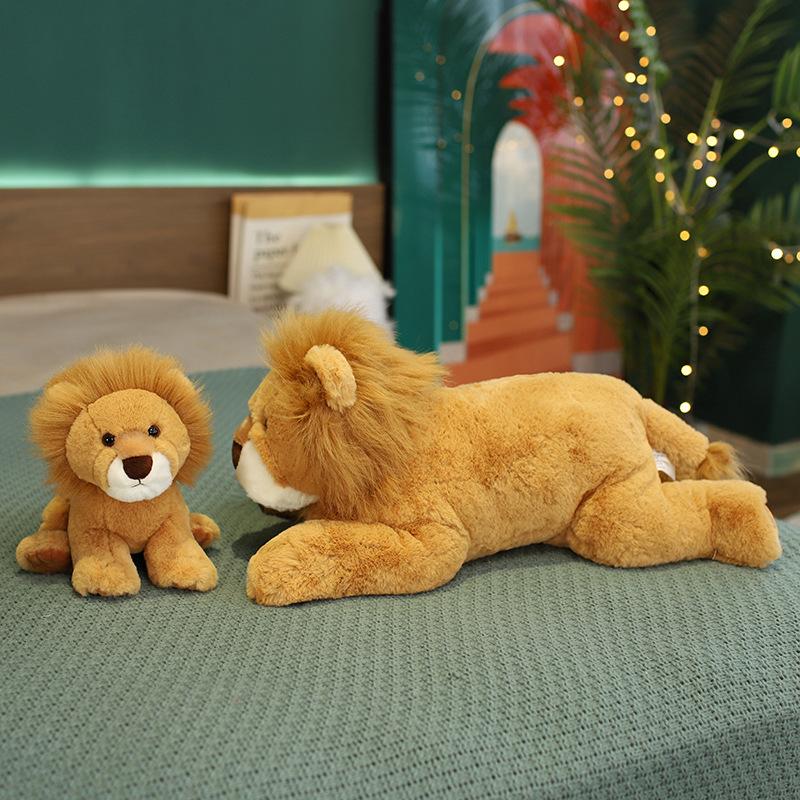 New 28/55cm Plush Lion Toy Lifelike Wild Animal Male Lion Plush Toy Stuffed Animal Lion Soft Doll Kids Toys Children Gift