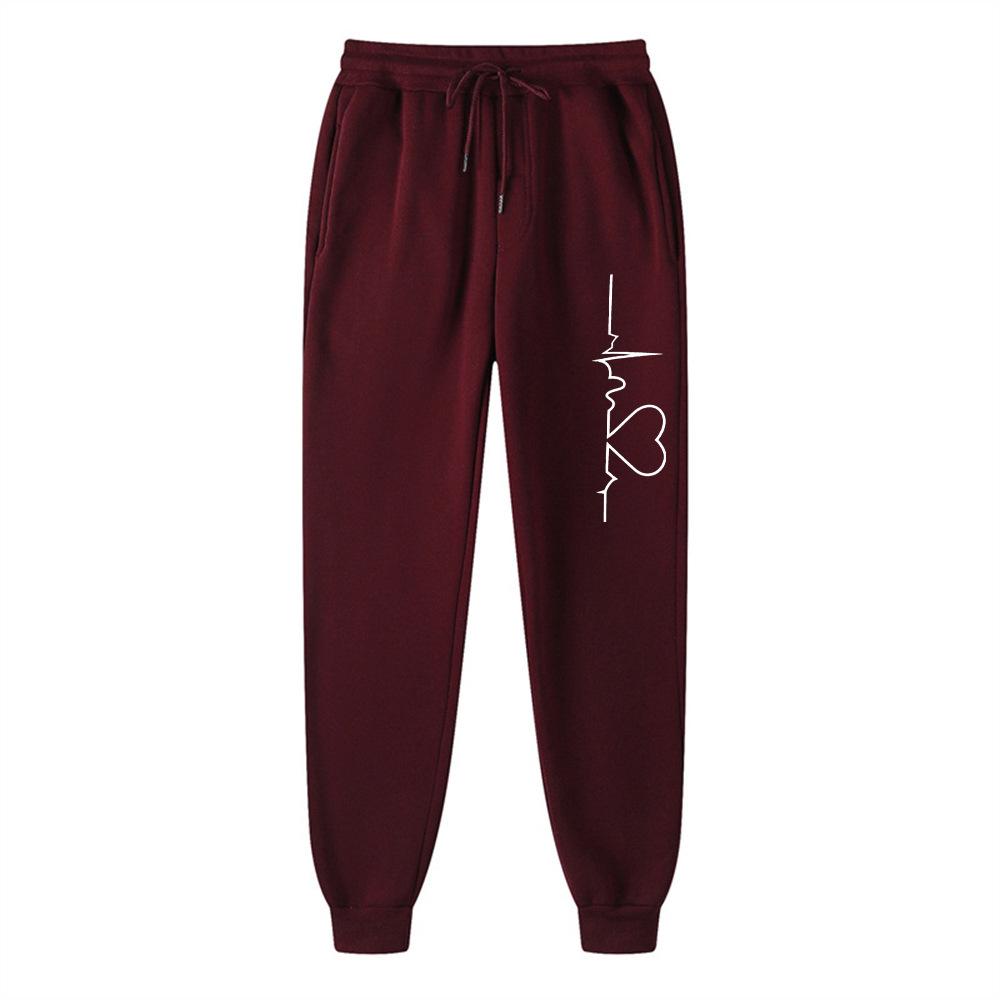

Unisex Fleece-Lined Sports Sweatpants - Plus Size Casual Wear for Men and Women Small
