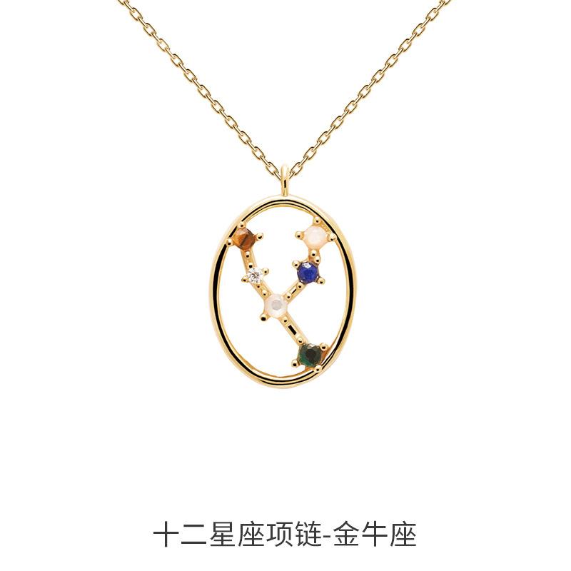 New 925 Sterling Silver 12 Constellation Necklace Personality Charm Fashion Style Pendant Choker for Women Fine Jewelry