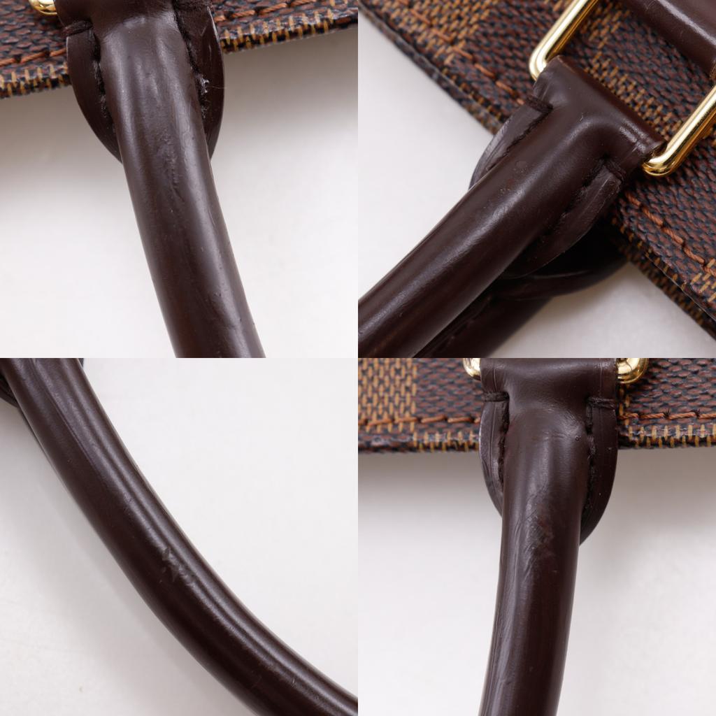 Louis Vuitton Sac Plat Handbag N51140 Tote Bag Brown Damier Canvas Unisex Used