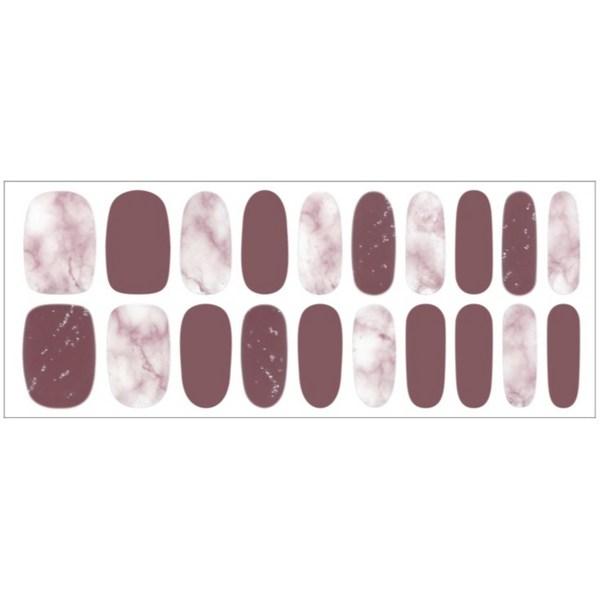 April Korea Nana Glow Semi-cured Gel Nail Sticker 20p Set, GN24 Mood Burgundy, 4 Pieces