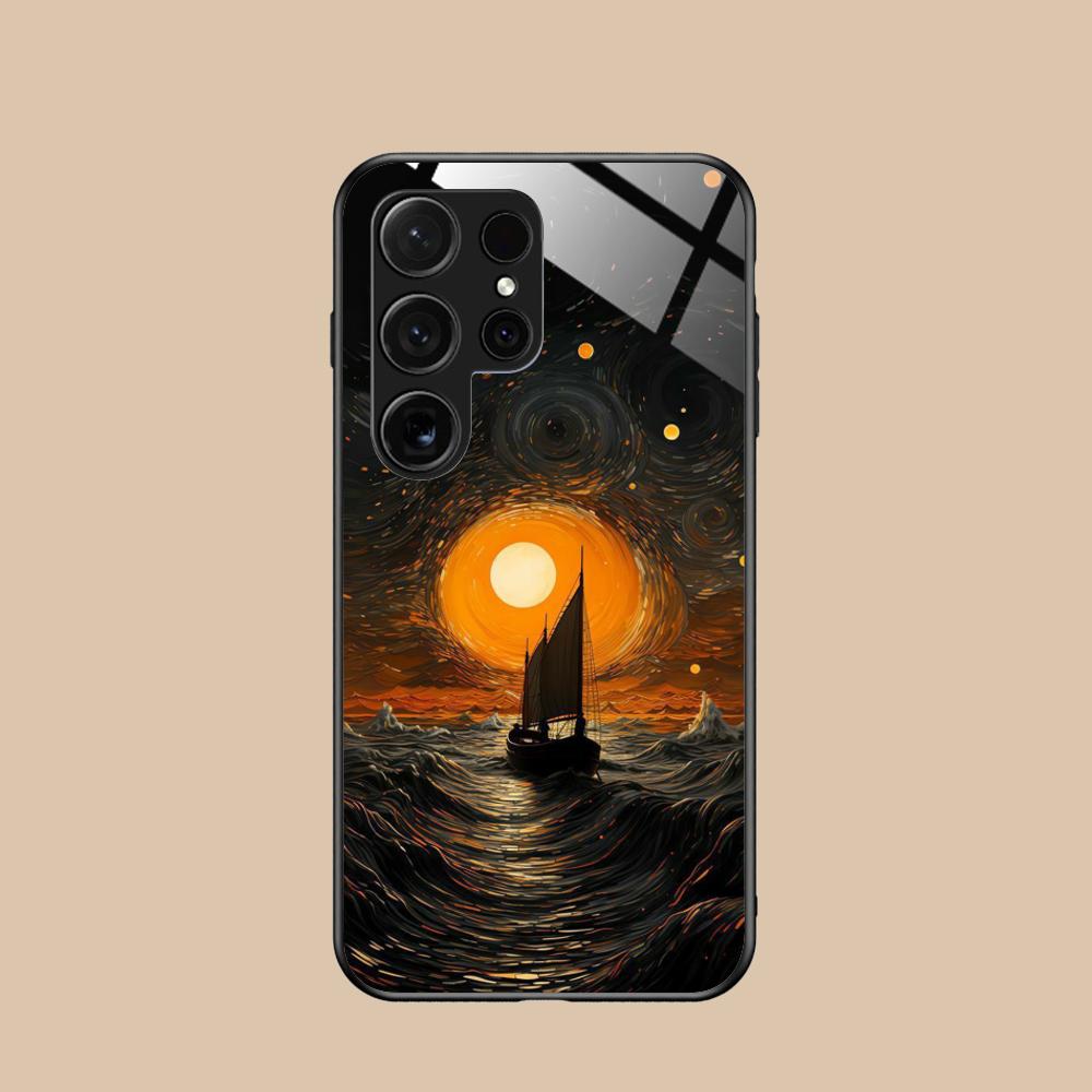 Abstract Oil Painting Phone Case for Samsung Galaxy S26 S25 S24 S23 S22 S21 S20 Note20 Plus FE Ultra Glass Protective Cover