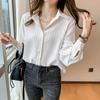 Early Spring Striped Chiffon Shirt Women's Spring 1116 New Spring Small Top Women's Long Sleeve Shirt