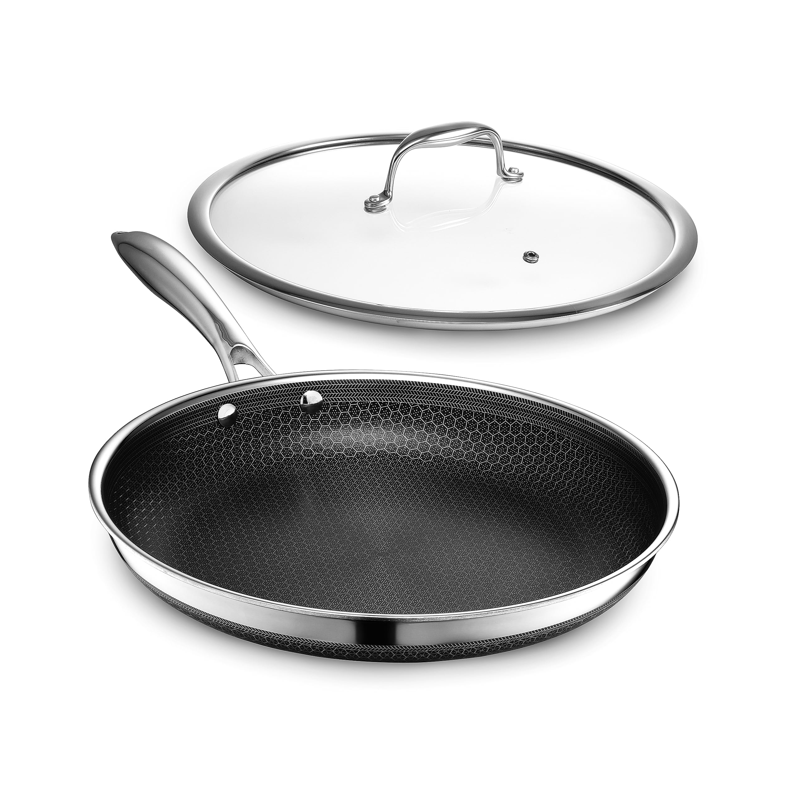 

HexClad Hybrid Frying Pan with Lid (30cm) серый
