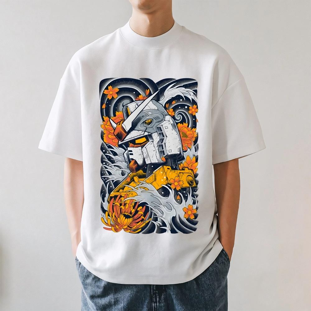 

2026 New Gundam Japanese Style Classic Print T-shirt Short Sleeve T-shirt Men s and Women s T-shirt Men s Tops Harajuku 5XL різнокольоровий