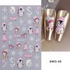 5D Embossed Christmas Nail Stickers Gingerbread Man Snowflake Snowman Penguin Autumn Winter Nail Art Decals Decoration