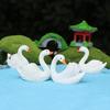 Miniature Swan Figurine Mini White Swan Resin Statue Realistic Animal Ornament Dollhouse Fairy Garden Micro Landscape Decoration