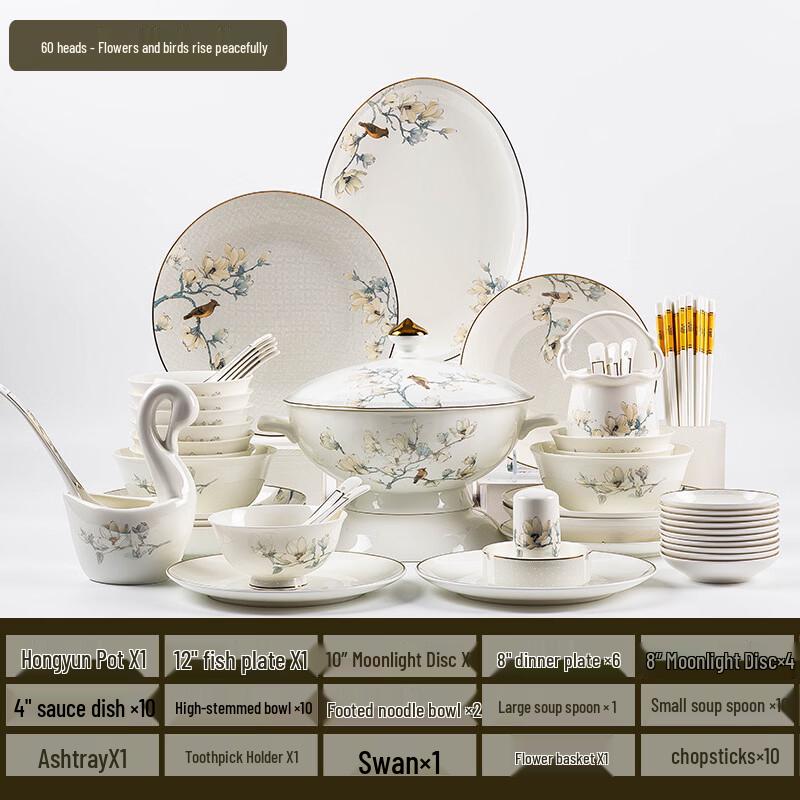 Abay 60-Piece Bone China Dinnerware Set