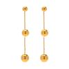 Youthway  Stainless Steel Three Size Ball Drop Earrings For Women Exquisite Texture Metal Gold Color Stylish Jewelry