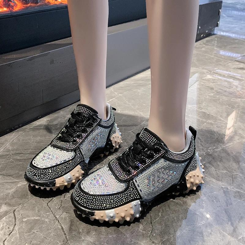 Men Women Casual Sports Sneakers NonSlip Luxury Crystal Water Diamond Women's Shoe Designer Platform Outdoor Tennis Non Slip Shoes