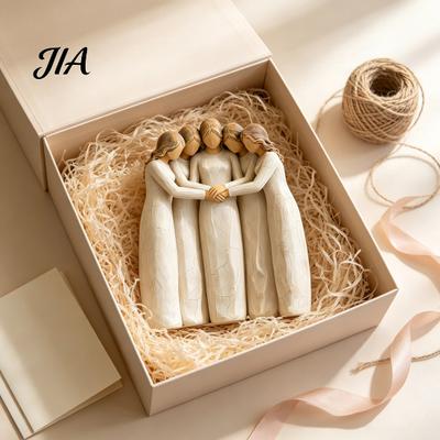 Suveniruri Semnificative pentru Sora Sculptură din Lemn, Sculptură Artizanală de Prietenie pentru Sufragerie Ornament Inspirat din Natură Ornament pentru Masa din Dormitor,