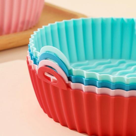 Silicone Air Fryer Liner with Handles Round Foldable Mats for Baking Frying Steaming Food-Grade Non-Stick