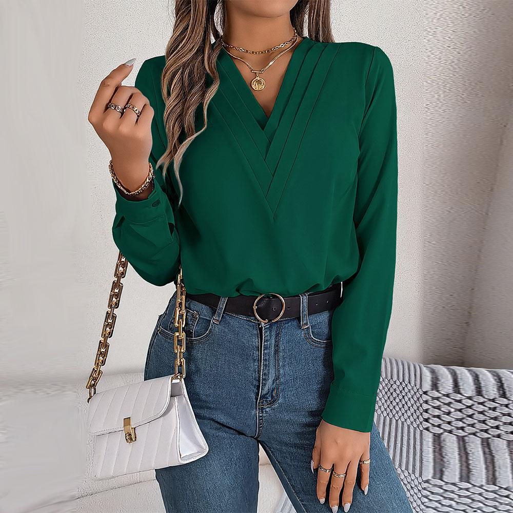 

Многоуровневые женские белые летние повседневные формальные деловые рубашки с длинным рукавом уличная одежда M зелёный