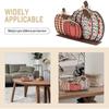 Thanksgiving Halloween Wooden Pumpkin Decoration, Table Block Autumn Plaid Wood Stand Fall Tiered Tray Decoration