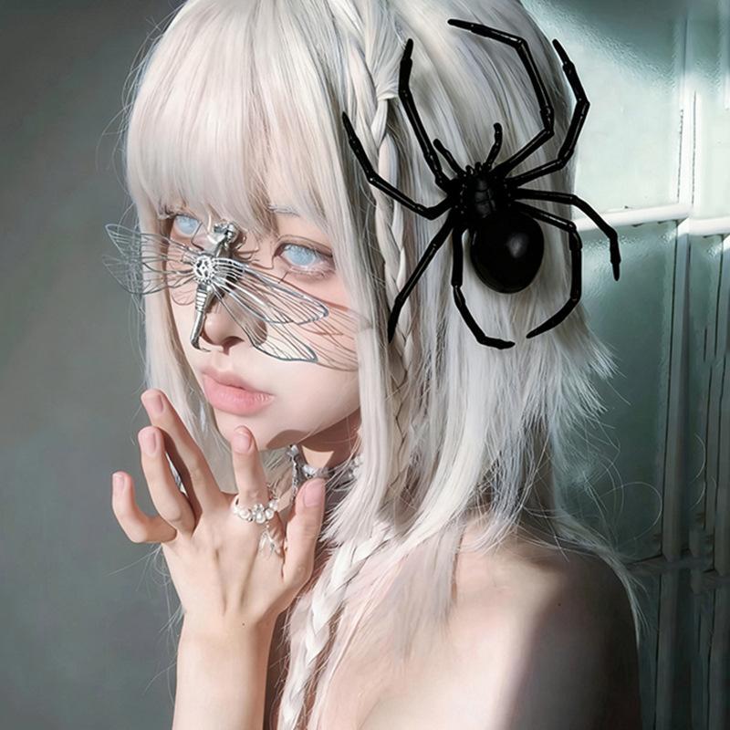 Versatile Halloween Simulation Spider Hair Clip Black Realistic Prank Prop for Hair Costume Halloween Party Home Decor
