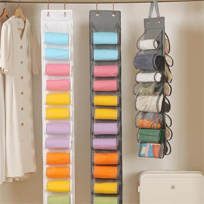 1PC Legging Storage Bag Storage Hanger Can Holds 16/26 Leggings or Shirts Jeans Compartment Storage Hanger