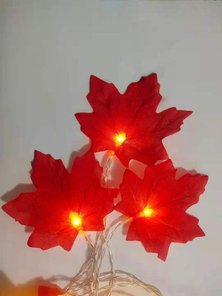 LED Maple Leaf String Lights: Halloween & Autumn Decor with Battery Box