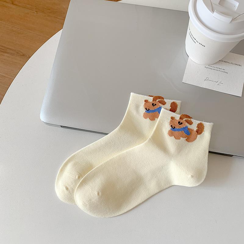 Cute Socks, Women's Spring and Autumn Short Socks, Cotton Socks, Cartoon Long Socks, Summer Thin Mid-calf Socks