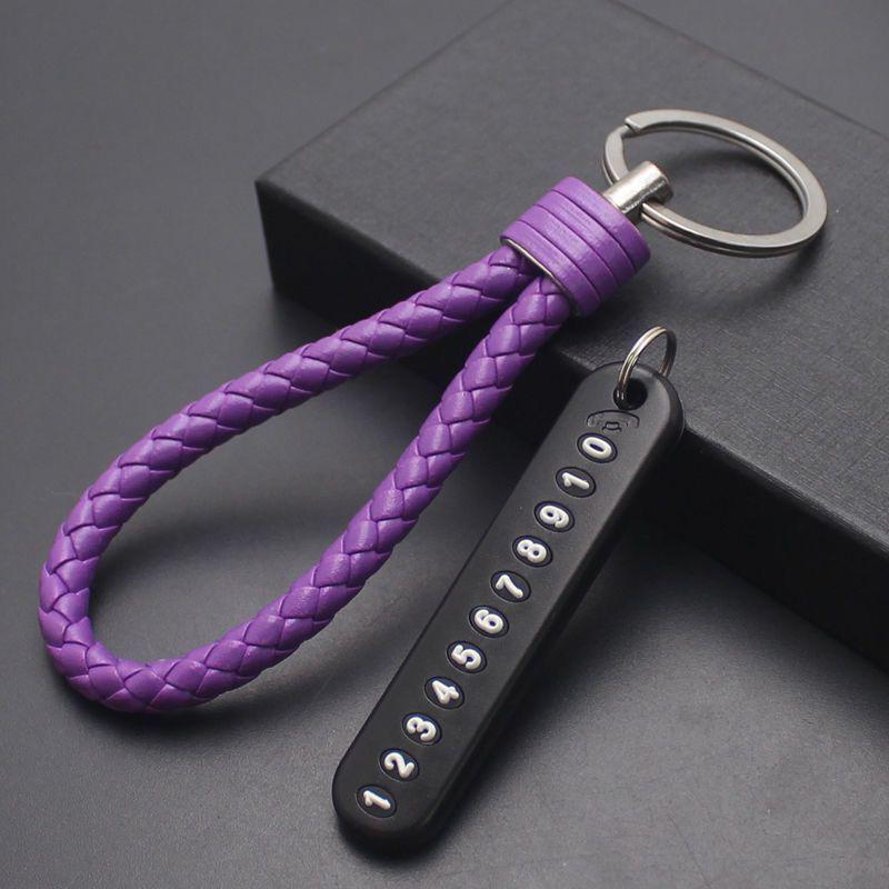 Handmade Braided Leather Car Keychain: PU Leather Pendant for Men & Women