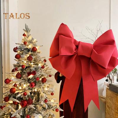 Décoration de Noël à gros nœud pour mariage, ornement de grand nœud pour arbre de vacances, couronne, porche, fenêtre, porte