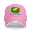 Juan Deere Logo Baseballkappe Schwarz mit Grünem und Gelbem Pferde-Design Klassische Verstellbare Mütze für Outdoor-Enthusiasten