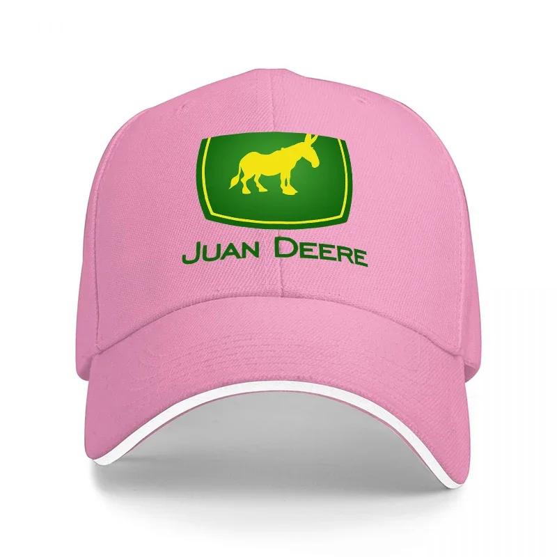 Juan Deere Logo Baseballkappe Schwarz mit Grünem und Gelbem Pferde-Design Klassische Verstellbare Mütze für Outdoor-Enthusiasten