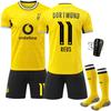 Borussia Dortmund Home Jersey Set: No. 11 Marco Reus Soccer Jersey Set— Breathable Training Jersey for Adults/Teens 