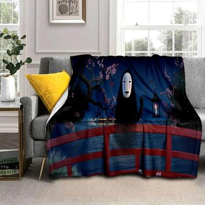 Spirited Away 3D Cartoon Anime HD Blanket,Soft Throw Blanket for Home Bedroom Bed Sofa Picnic Travel Office Cover Blanket Kids