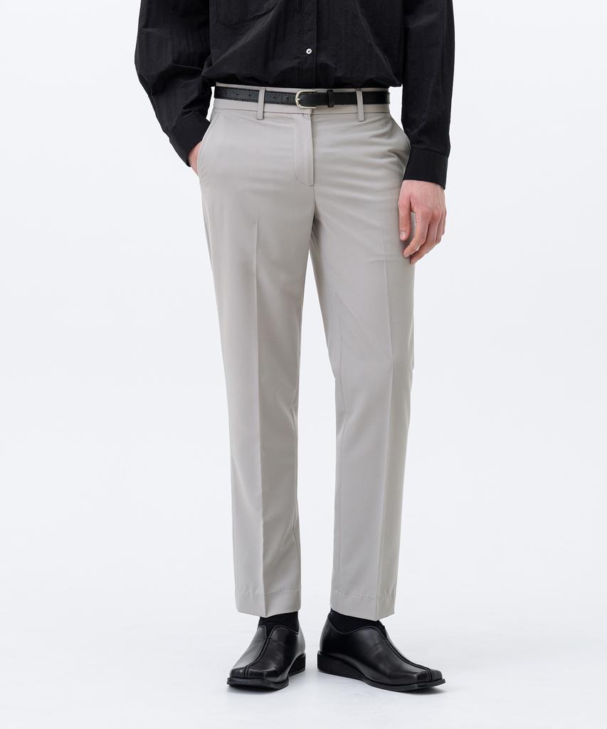 LEMAIN SECOND Minimal Tapered Hidden Banding Slacks [Light Gray]