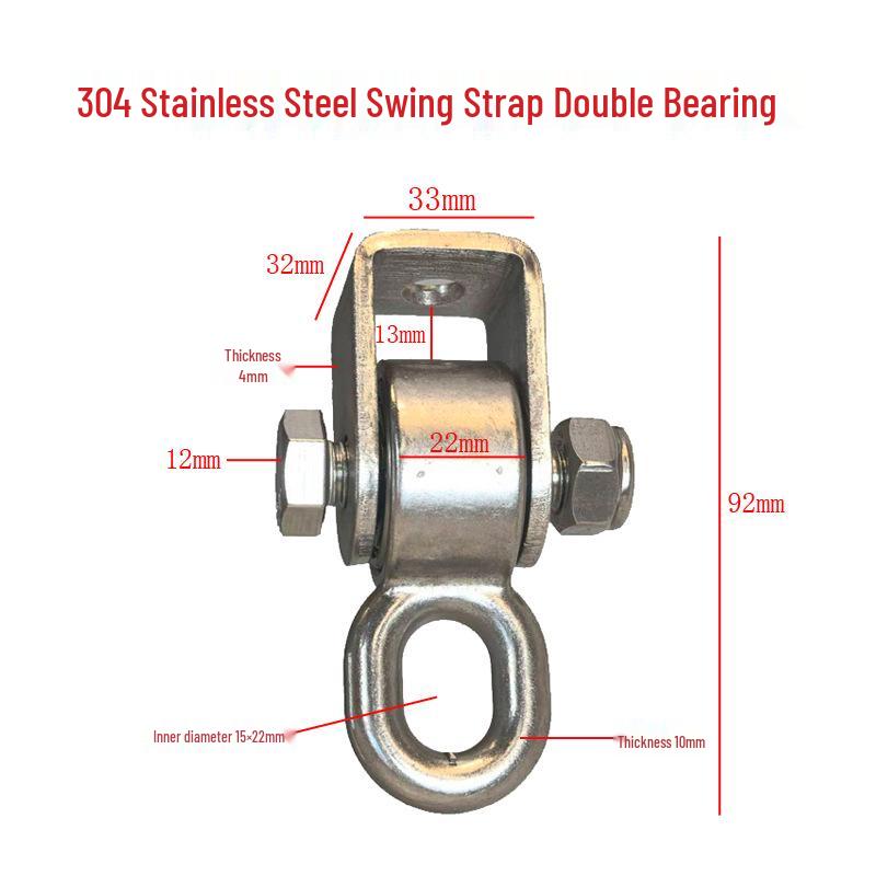 

304 Stainless Steel Swing Accessory Kit: Includes Buckle, Bearing, Eye Bolt, Welded Lifting Hook, and Expansion Bolt for Outdoor Use