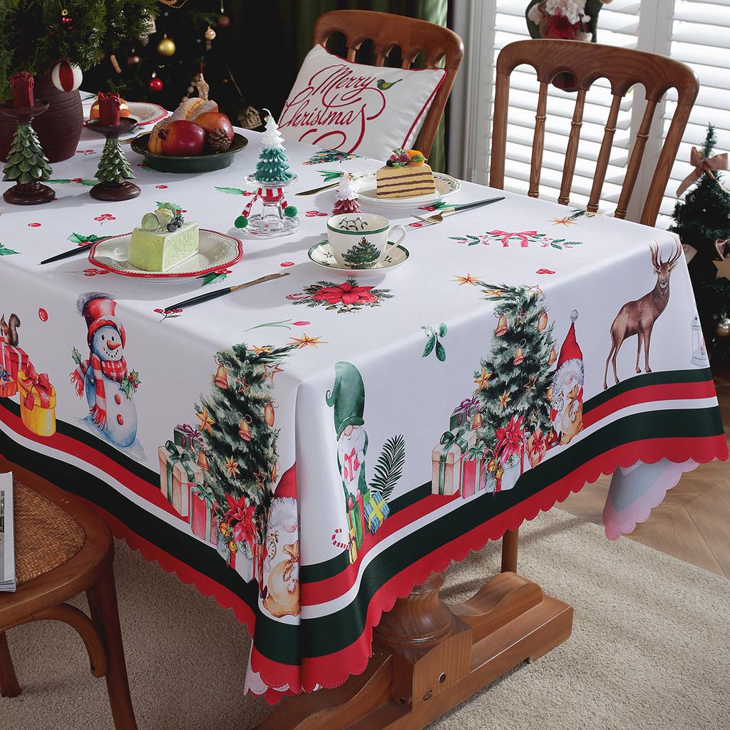New Christmas Table Cloth Printed Rectangular Home Living Room Table Cloth Festive Party Atmosphere Beautification Decoration