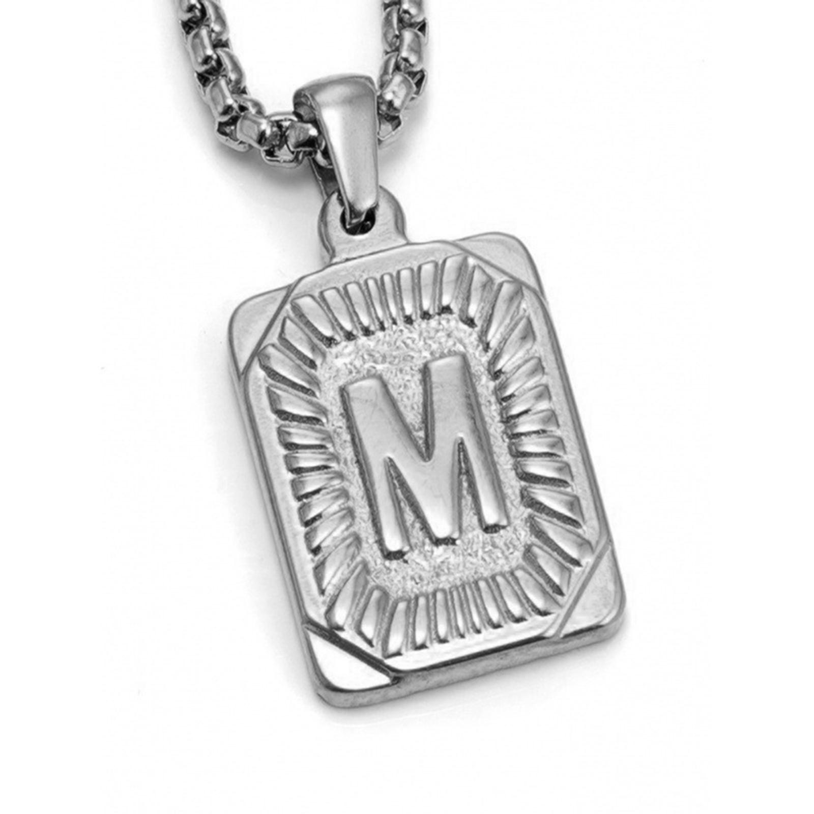 

Унисекс Ожерелье с подвеской-буквой из титановой стали Унисекс Ювелирное изделие Ожерелье-шарм Аксессуар для вечеринки Подарок для любителя моды M