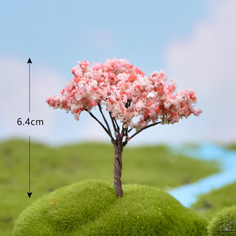 Mini Cherry Blossom Bonsai: Artificial Green Plant Decoration for Micro Landscapes.