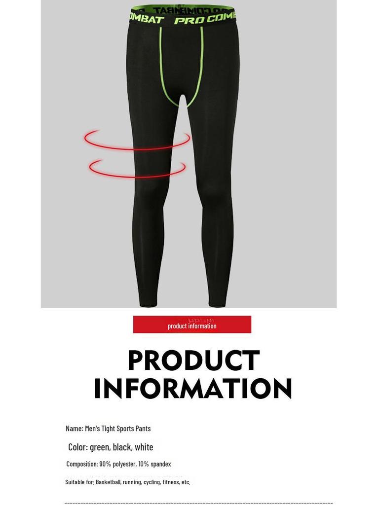 Men's Quick-Drying Compression Pants, High Elastic for Running, Basketball, Cycling, Outdoor Sports, and Training