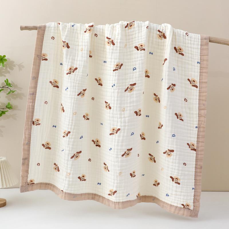 Baby Cotton Gauze Bath Towel Six-Layer High-Density Seersucker Children'S Quilt Baby Children'S Bath Towel Lunch Break Small Bag Towel