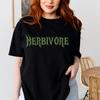 Unisex Vegan T-Shirt HERBIVORE Letter Printing Harajuku Vintage Cotton T Shirt Streetwear Women Ropa Hombre Casual Style Tops
