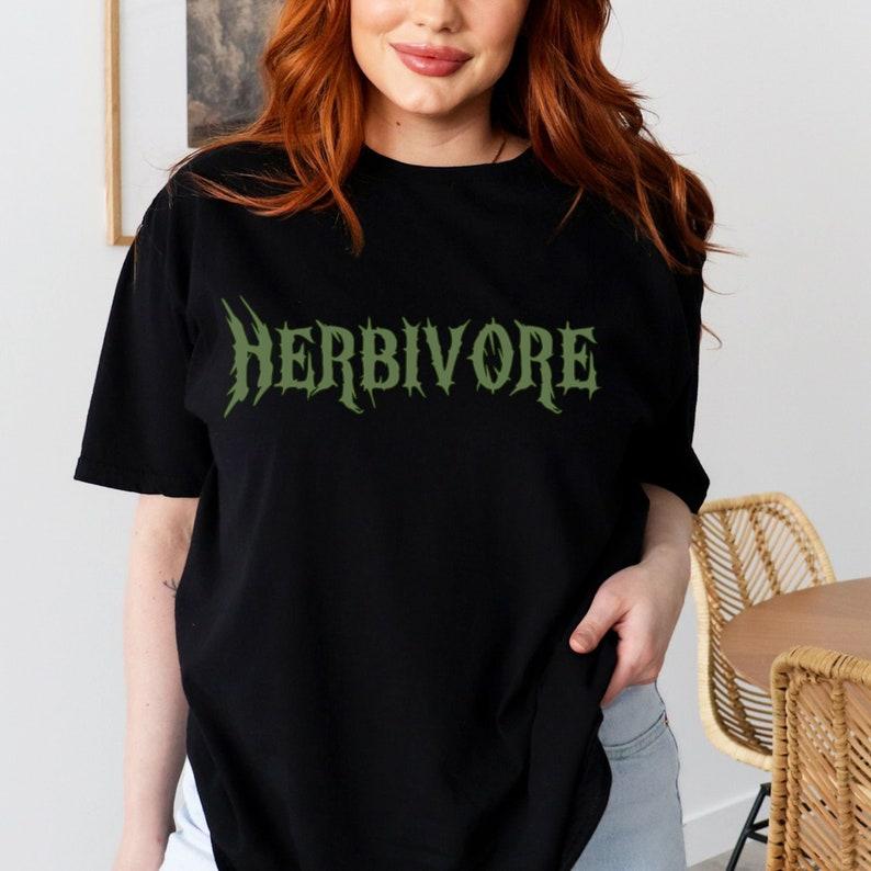 Unisex Vegan T-Shirt HERBIVORE Letter Printing Harajuku Vintage Cotton T Shirt Streetwear Women Ropa Hombre Casual Style Tops