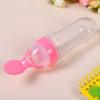 Feeding Bottle Spoon Food Supplement Rice Cereal Bottle Baby Squeeze Spoon Silica Gel Spoon 90ml