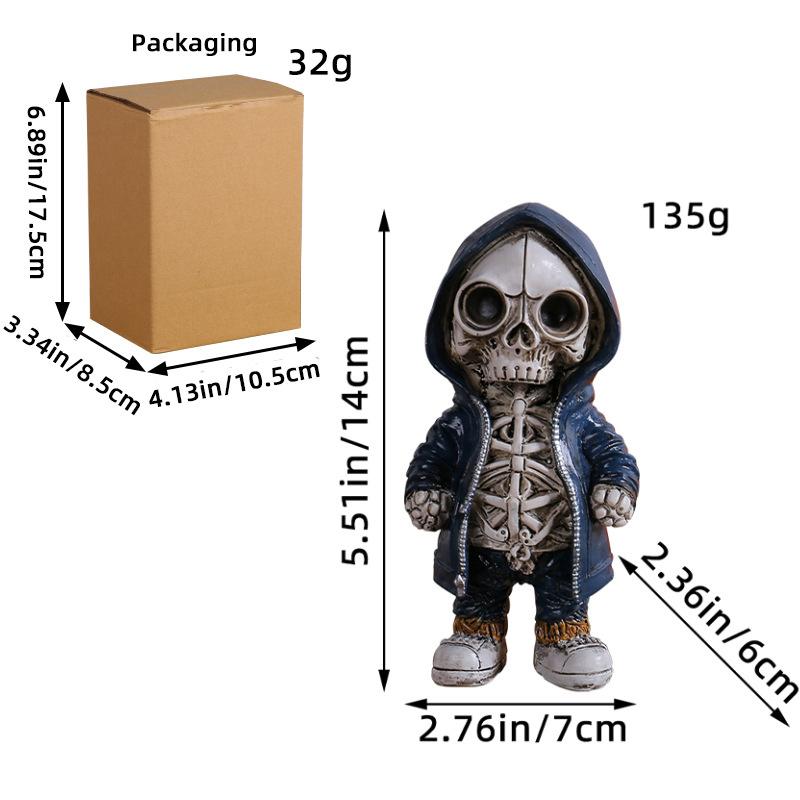 Halloween Skeleton Doll Resin Ornament Alien Hoodie Ghost Festival Party Desktop Courtyard Decorationv