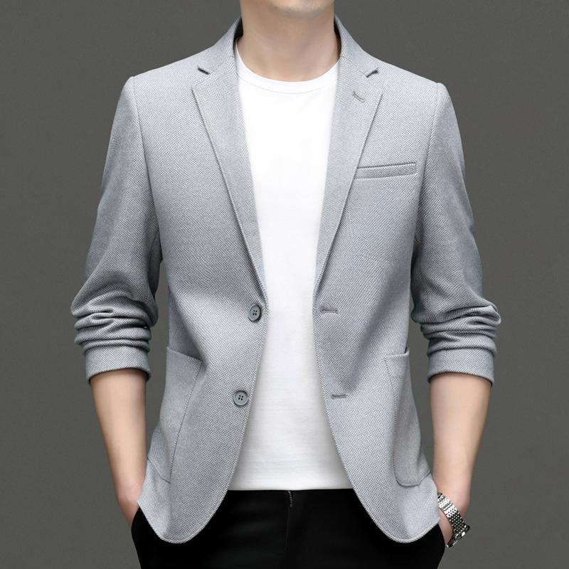 Spring and Autumn New Style Wool Suit Men's Slim-fitting Non-iron Woolen Small Suit Men's Wool Casual Single Jacket Men