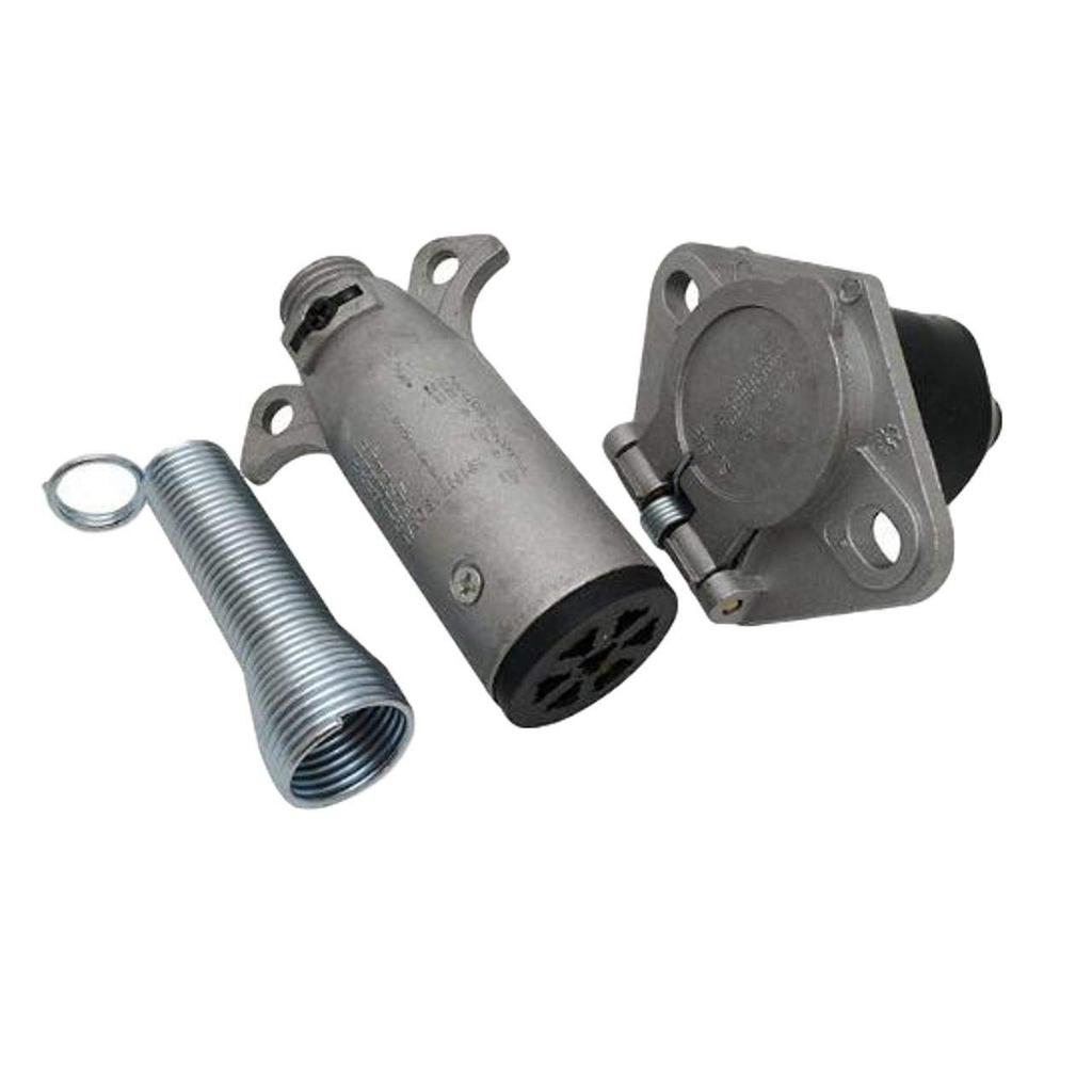 JSTwig 7 Pole Trailer 7 Pin Electrode Wiring Coupler Connector Hitch Socket Set Trailer Plug Vehicle Side Trailer Side (01)