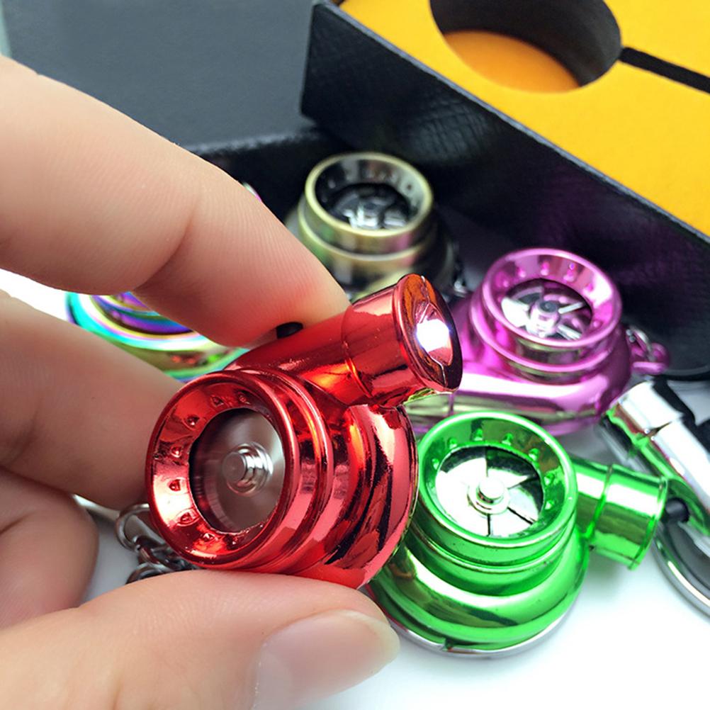 Mini Turbo Turbocharger Keychain Spinning Turbine Key Chain Ring Keyring Keyfob Car Keyring Car Interior Accessories