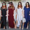 HNXC Sexy Women Dress Plus Size 5XL Summer Solid Casual Short Sleeve Maxi Dress for Women Long Dress Female Dresses