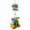 Parrot Toy Colorful Wooden Stick Block Bird Parakeet Chew Cage Hanging Decor