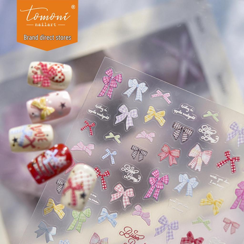 Tomoni Flexible Nail Stickers - Fresh Bow Patterns & Exquisite Nail Art Design