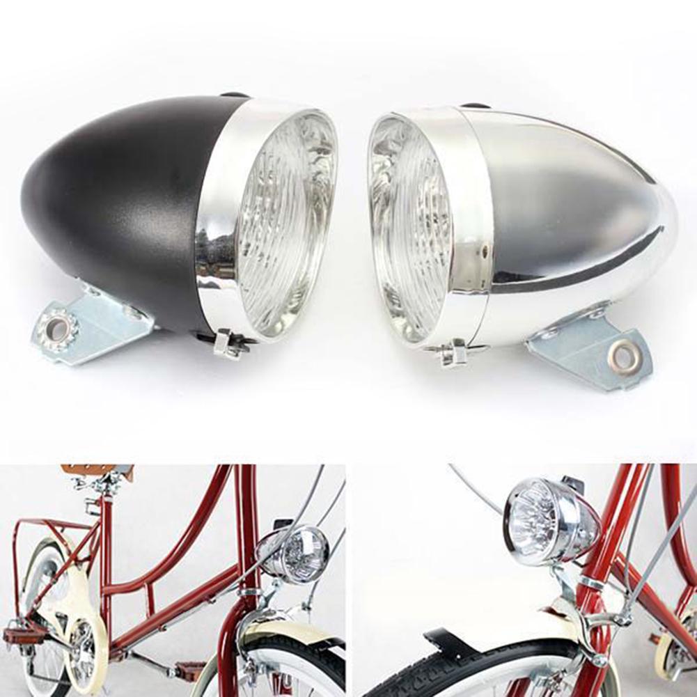 Lampe Avant Vélo Rétro étanche 3 LED - Pour Guidon, Piles AA - Style Vintage, Sécurité Pour Cyclisme Nocturne