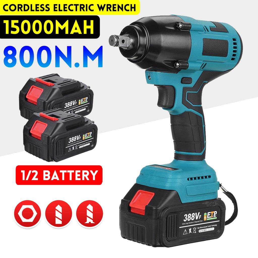 800N.M 388VF Torque Brushless Cordless Electric Impact Wrench 1/2 ” Wrench Car Truck Repair Tool for 18V Battery New